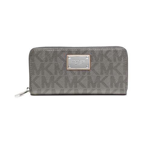 michael kors continental wallet grey|Michael Kors zipper wallet.